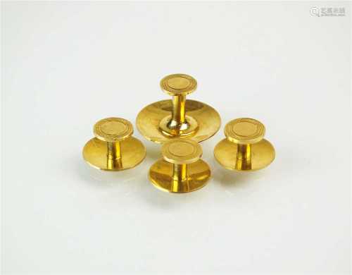 Four 18ct yellow gold studs