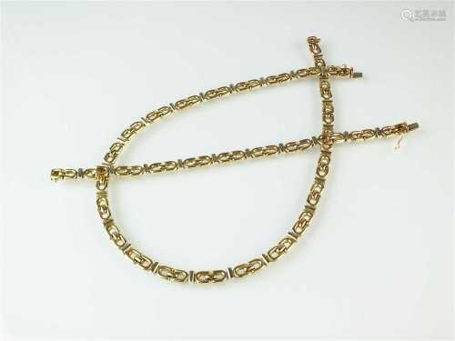 A 9ct gold necklace and bracelet