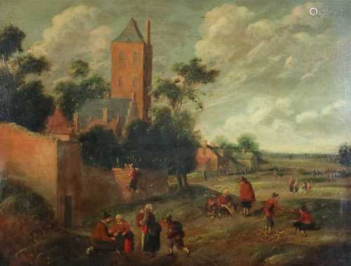 Attributed Joost Cornelis Droochsloot (1586-1666), A Village Scene