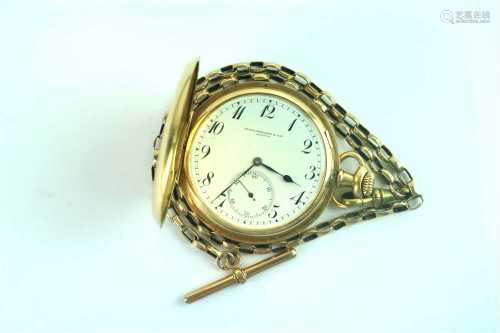 A 14ct Gold Patek Philippe Hunter Pocket Watch