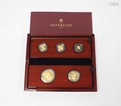 Elizabeth II The Sovereign 2018 five coin gold proof set