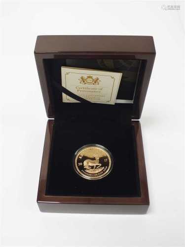 South Africa 2017 50th Anniversary Krugerrrand 1 ounce gold proof coin