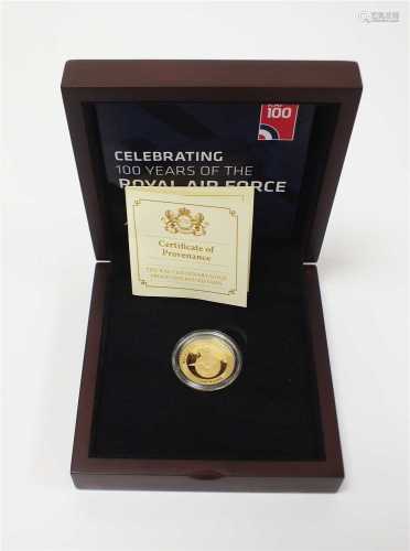 The R.A.F. centenary 2018 gold proof Guernsey one pound coin
