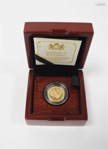 Elizabeth II 2017 Bi-centenary gold proof piedfort sovereign