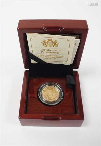 Elizabeth II 2017 Bi-centenary gold proof piedfort sovereign