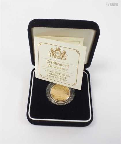 Elizabeth II 2002 Golden Jubilee proof sovereign