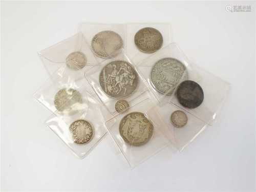A collection of coins and tokens
