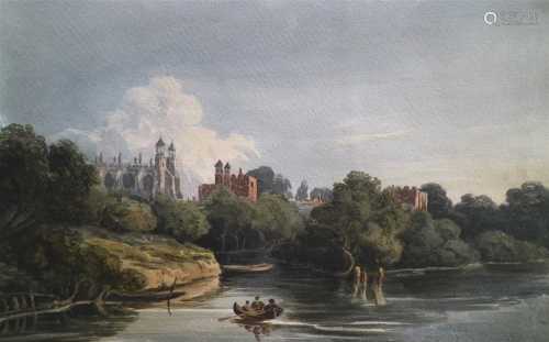 19th Century watercolours of Thames Valley including Eton College and Windsor Castle