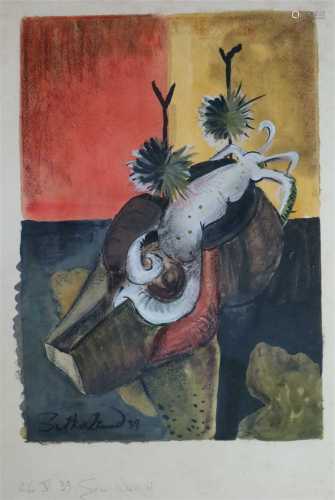 Graham Sutherland, Sea Wall, lithograph