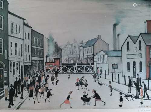 Laurence Stephen Lowry, The Crossing, Signed Print