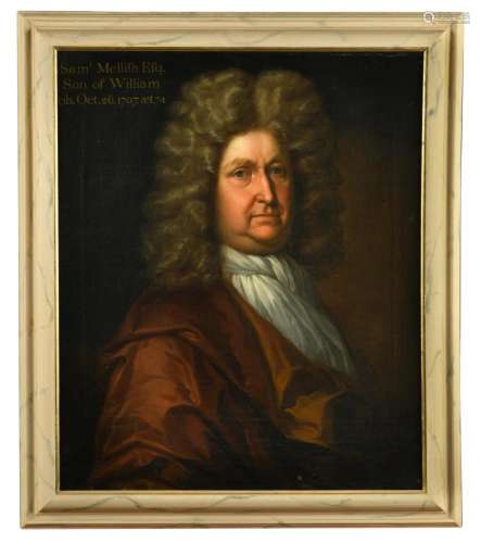 English School, circa 1700 Portrait of Samuel Mellish (1634-1707), half-length, in a brown wrap