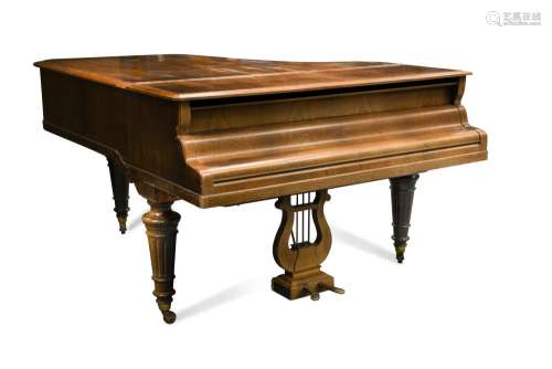 An Erard rosewood cased grand pianoforte no. 3318, on fluted cylindrical tapering legs 103 x