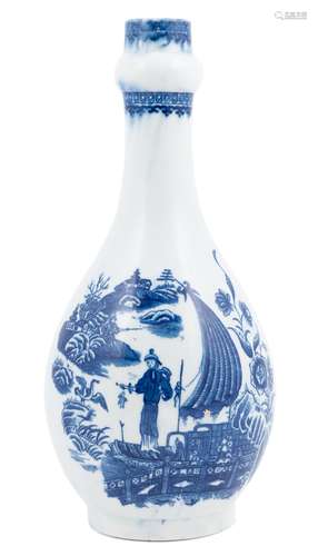 A Caughley blue and white juglet, Fisherman pattern, circa 1780