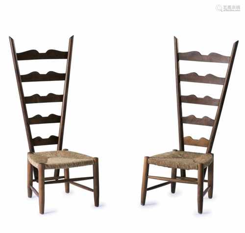 Gio Ponti, Two highback chairs, c. 1939Two highback chairs, c. 1939H. 103.5 x 43.5 x 44 cm. Made