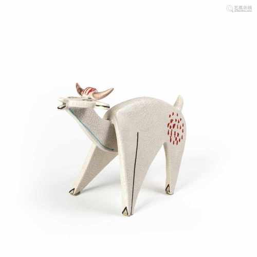 Guido Gambone, Bull, 1960sBull, 1960sH. 21 x 29 x 13.5 cm. Earthenware, glazed cream white,