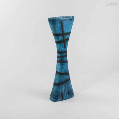 Guido Gambone, Tall vase, 1960sTall vase, 1960sH. 44 cm. Earthenware, glazed blue and black. Marked: