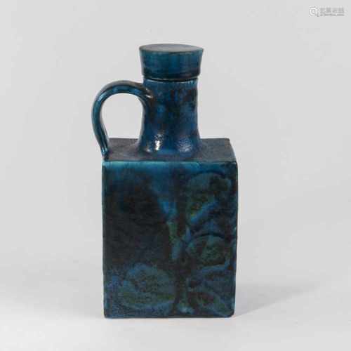 Guido Gambone, Bottle, 1960sBottle, 1960sH. 26 cm. Earthenware, glazed dark blue, turquoise green