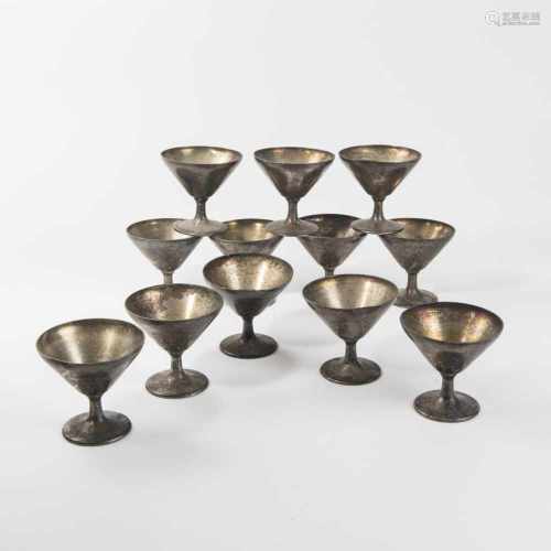 Gio Ponti, 12 dessert bowls, c. 193612 dessert bowls, c. 1936H. 8.8 cm. Made by Arthur Krupp, Milan.