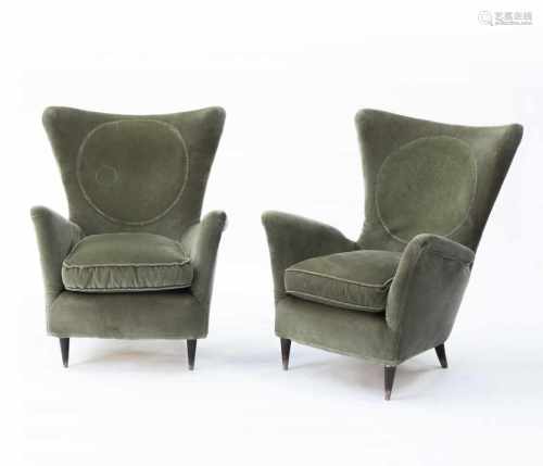 Gio Ponti, Two armchairs, 1950sTwo armchairs, 1950sTwo armchairs from the 'Hotel Bristol Merano',
