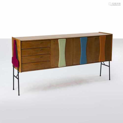Italy, Sideboard, c.1957Sideboard, c.1957H. 89 x 188 x 44 cm. Wooden construction, maple wood, maple