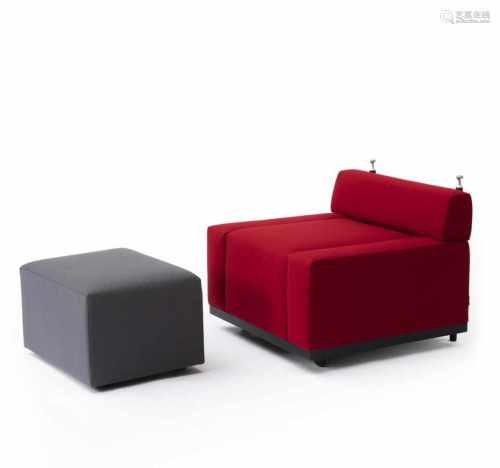 A. and P.G. Castiglioni, 'Cubo' chair, 1957'Cubo' chair, 1957Chair: H. 72 x 81 x 85 cm; Ottoman: