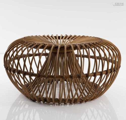 Franco Albini, Pouf, c. 1958Pouf, c. 1958H. 32 cm, D. 67 cm. Made by Vittorio Bonacina, Como. Bamboo