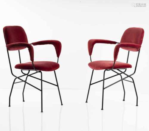 Velca, Legnano, Two armchairs, c. 1955Two armchairs, c. 1955H. 81.5 x 68 x 53 cm. Model 'Cocorita