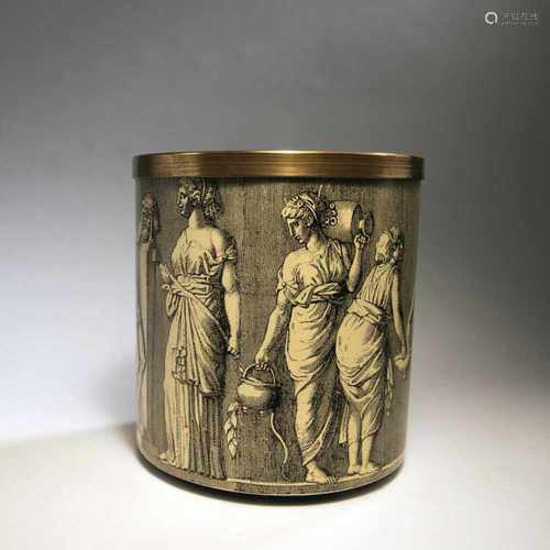 Piero Fornasetti, Wastepaper basket, 1950sWastepaper basket, 1950s'Offerta' wastepaper basket. H.