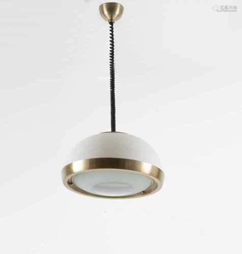 Italy, Ceiling light, c. 1960Ceiling light, c. 1960H. 30 cm, D. 50 cm. Sheet aluminium, nickel-