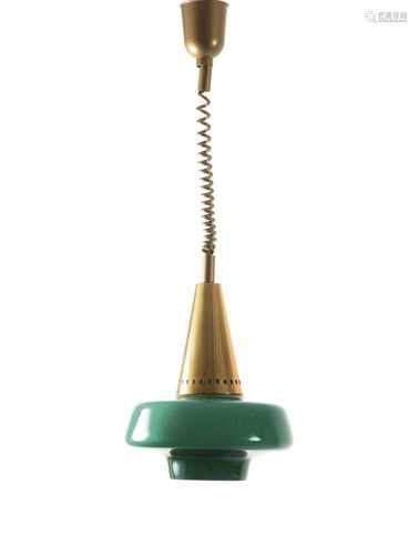 Stilnovo, Milan (attr.), Ceiling light, 1960sCeiling light, 1960sH. 41 cm, D. 30 cm. Sheet brass,