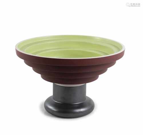 E. Sottsass, 'Alzata a Scalino' bowl, 1956'Alzata a Scalino' bowl, 1956H. 24 cm, D. 38.5 cm. Made by