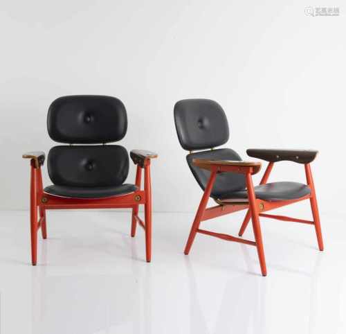 Marco Zanuso (attributed), Two armchairs, 1970sTwo armchairs, 1970sH. 81 x 69 x 70 cm. Made by