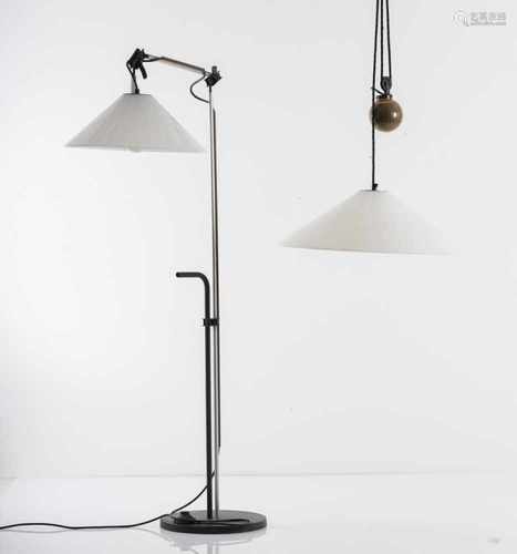 E. Mari; G. Fassina, Ceiling and floor lamp, 1976Ceiling and floor lamp, 1976'Aggregato