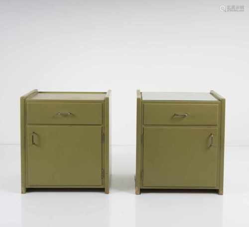 Franz Schuster, Two 'Na2' bedside tables, c. 1930Two 'Na2' bedside tables, c. 1930H. 48 x 43 x 38