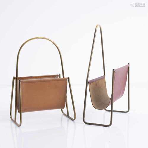 Carl Auböck, Two magazine racks, c. 1957Two magazine racks, c. 1957H. 45-51 x 30 x 16 x 21.5 cm.