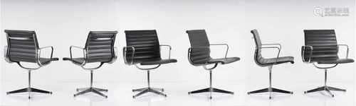 Charles Eames, 6 'Aluminium group' chairs, 19586 'Aluminium group' chairs, 1958Six 'Aluminium group'