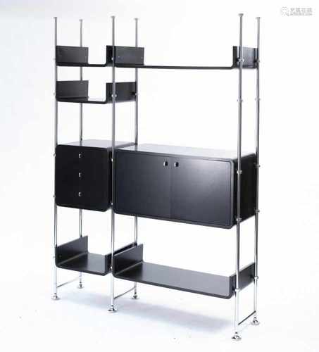 USA, Shelving system, 1970sShelving system, 1970sShelf: H. 215 x 292 x 40.5 cm (in total);