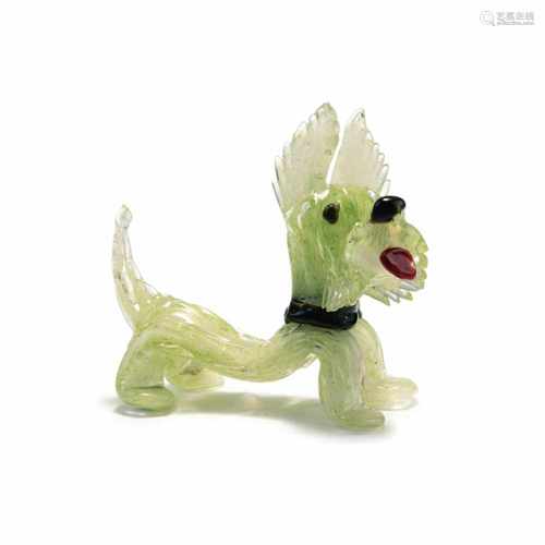 Barovier, Seguso & Ferro (attr.), Dog, c. 1934Dog, c. 1934H. 14 cm. Cased glass, clear, foam