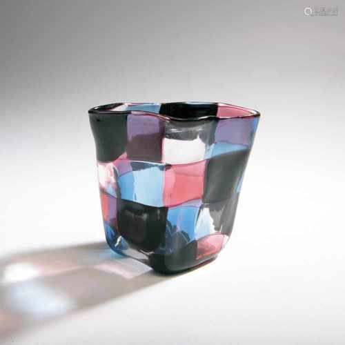 Fulvio Bianconi, 'Pezzato' vase, c. 1951'Pezzato' vase, c. 1951Square. H. 12,8 cm. Made by