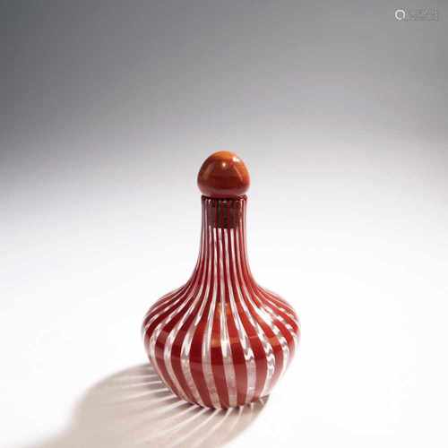 Paolo Venini, 'A canne' bottle with stopper, 1959'A canne' bottle with stopper, 1959H. 19 cm.