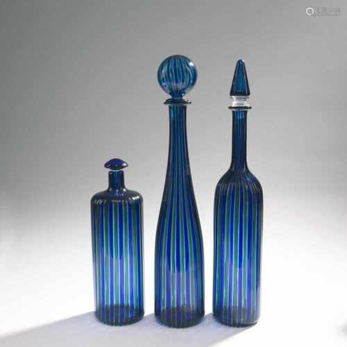 Gio Ponti (after), Three bottles, 1988/90Three bottles, 1988/90Three bottles with stopper 'A canne',