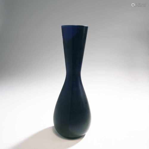 Venini & C., Vase, 2006Vase, 2006H. 37.2 cm. Cased glass, colorless and blue, partly matted, white