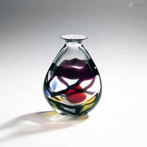 Archimede Seguso, 'A macchie' vase, 1965-68'A macchie' vase, 1965-68H. 17,8 cm. Colorless glass with