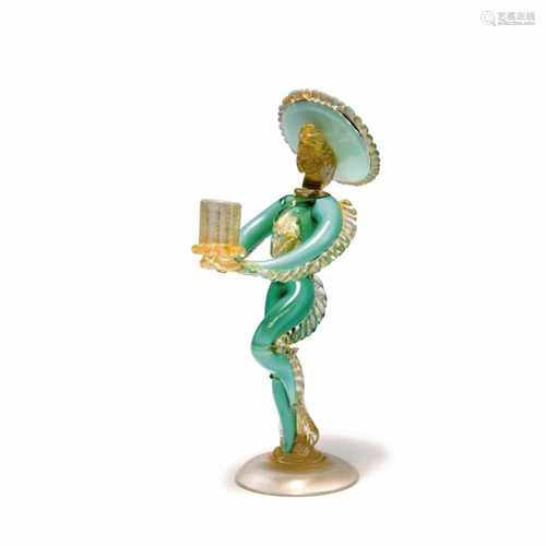 Seguso Vetri d'Arte (attr.), Candlestick, c. 1938Candlestick, c. 1938H. 26.5 cm. Cased glass, clear,