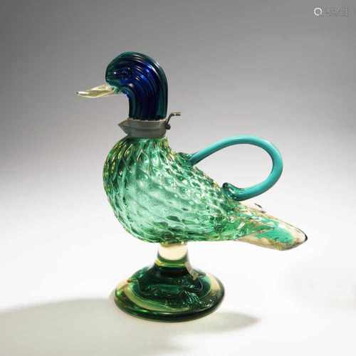 Flavio Poli, Decanter, c. 1961Decanter, c. 1961In the shape of a duck. H. 31.5 cm. Execution: Seguso