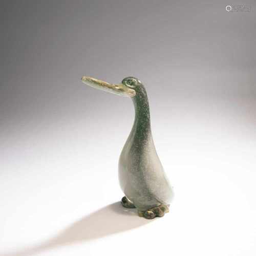 Alfredo Barbini, Duck, 1950sDuck, 1950sH. 27.5 cm. Made by V.A.M.S.A. Cased glass, colorless and