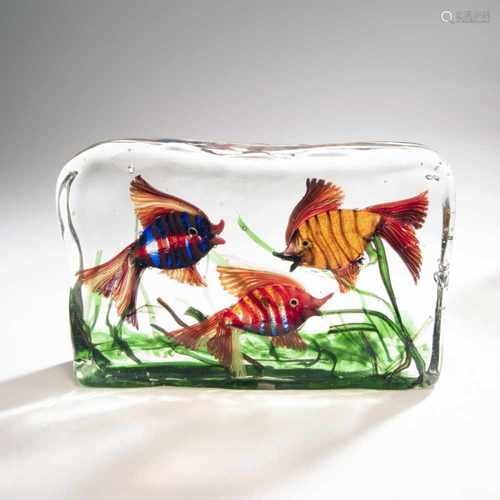 Gino Cenedese, Aquarium, c. 1960Aquarium, c. 1960H. 20.5 x L. 30.5 cm. Colorless glass with