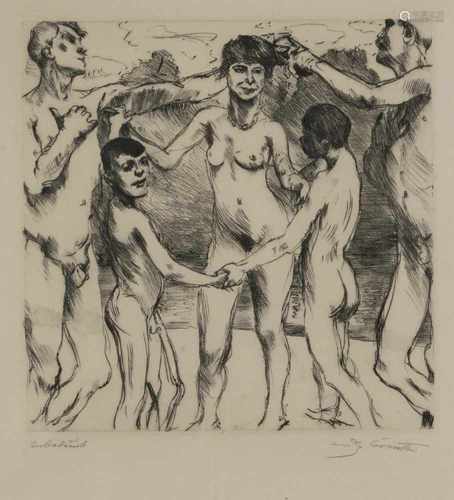 Lovis Corinth (Tappian 1858 - 1925 Zandvoort), 'Tanzende am Strande', 1917'Tanzende am Strande',