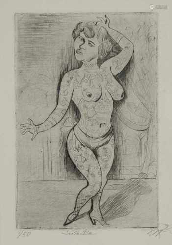 Otto Dix (Gera 1891 - 1969 Singen), 'Maud Arizona - Suleika the Tattooed Miracle' from the portfolio