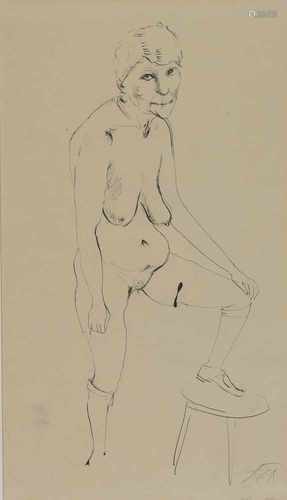 Otto Dix (Gera 1891 - 1969 Singen), 'Anna II', 1923, 'Anna standing nude IV', 1922'Anna II',